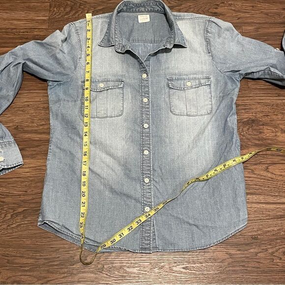 J. Crew The Perfect Shirt Button-Down Long Sleeve Cotton Shirt Faded Blue Large - Picture 11 of 13